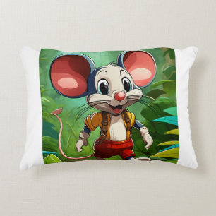 Cartoon Mouse Wandern im Dschungel - Whimsikale We Dekokissen