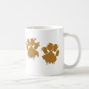 Cartoon Muddy Dog Paw Print Kaffeetasse