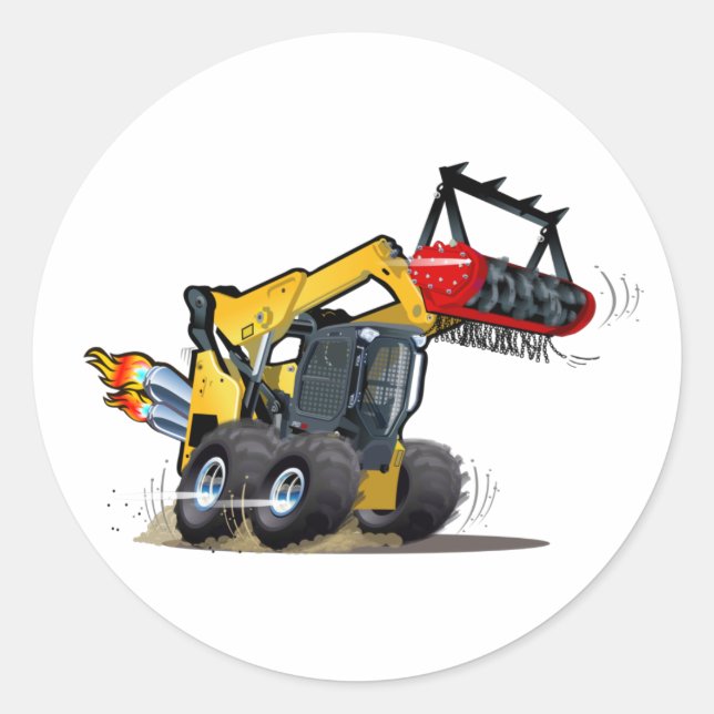 Cartoon Mulcher Runder Aufkleber (Vorderseite)