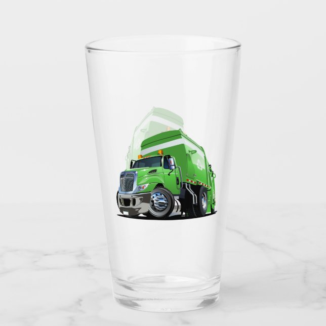Cartoon-Müllwagen Glas (Vorderseite)