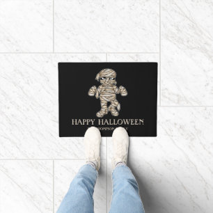 Cartoon Mummy Happy Halloween & Custom Familiennam Fußmatte