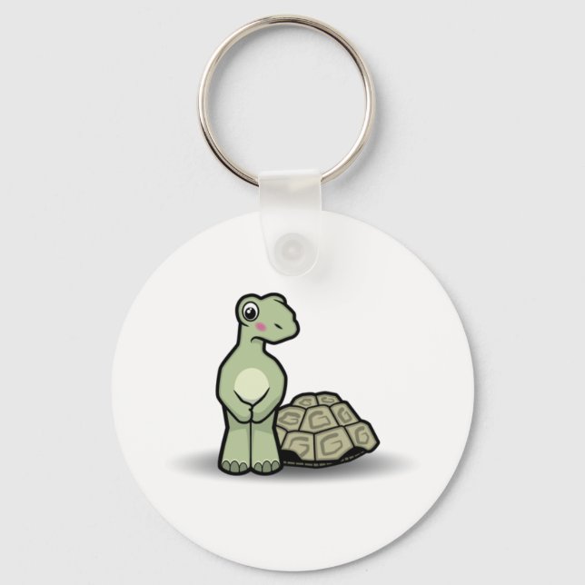 Cartoon Muschel-loser Tortoise-Schlüsselanhänger Schlüsselanhänger (Vorderseite)