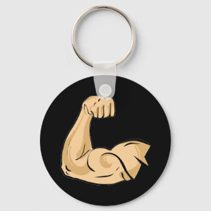 Cartoon MUSCLES MAN kräftiger Arm Bizeps athletis Schlüsselanhänger