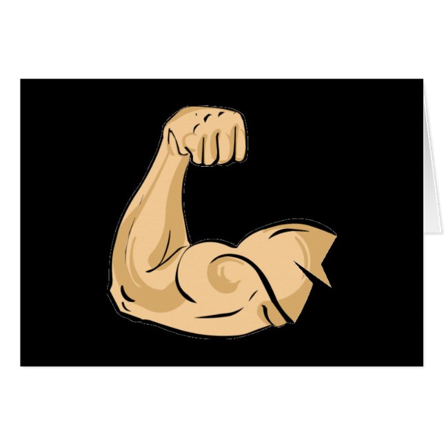 CARTOON MUSCLES MAN kräftiger Arm Bizeps athletisc (Vorderseite (Horizontal))