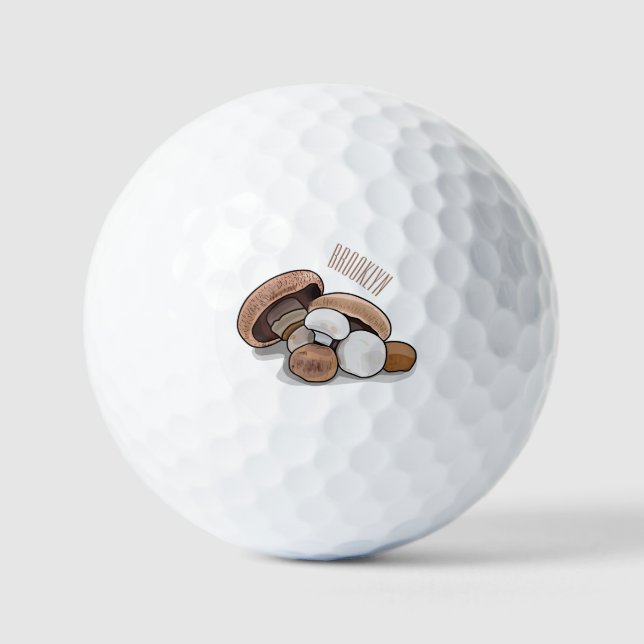 Cartoon Mushroom-Abbildung Golfball (Vorderseite)