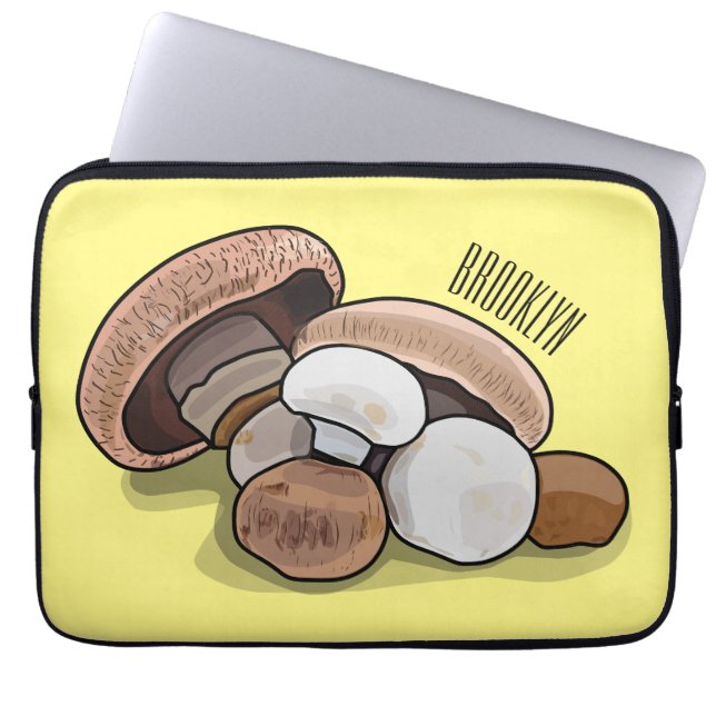 Cartoon Mushroom-Abbildung Laptopschutzhülle (Vorderseite)