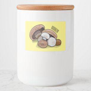 Cartoon Mushroom-Abbildung Lebensmitteletikett