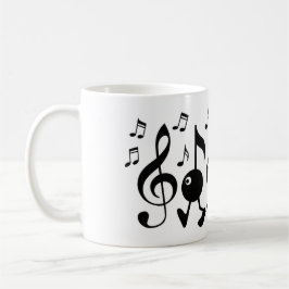 Cartoon Musiknoten Kaffeetasse
