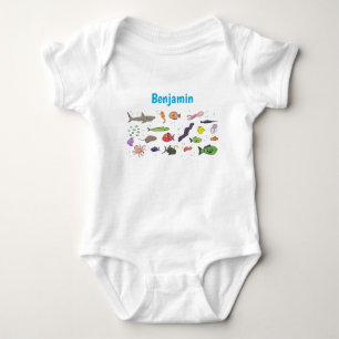 Cartoon-Muster von Wolkenkratzern Baby Strampler