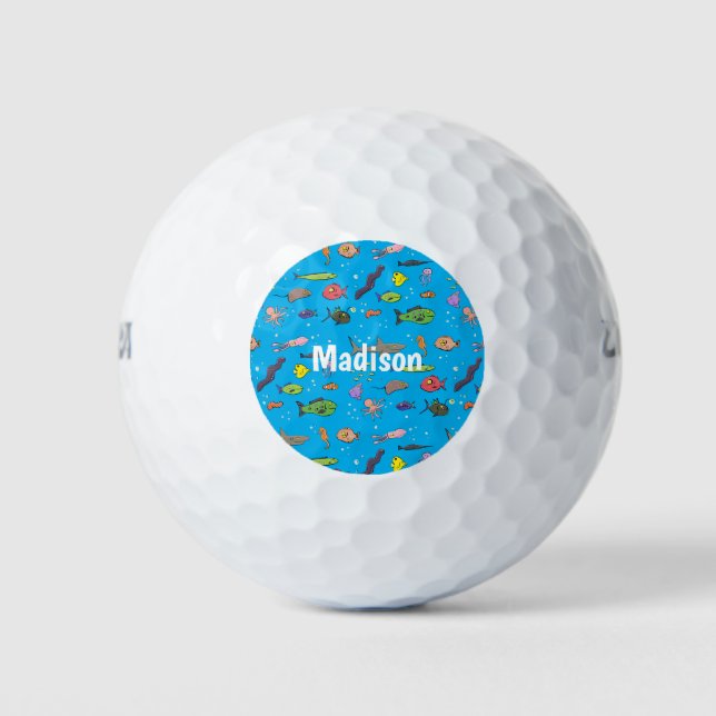 Cartoon-Muster von Wolkenkratzern Golfball (Vorderseite)