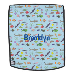 Cartoon-Muster von Wolkenkratzern Rucksack