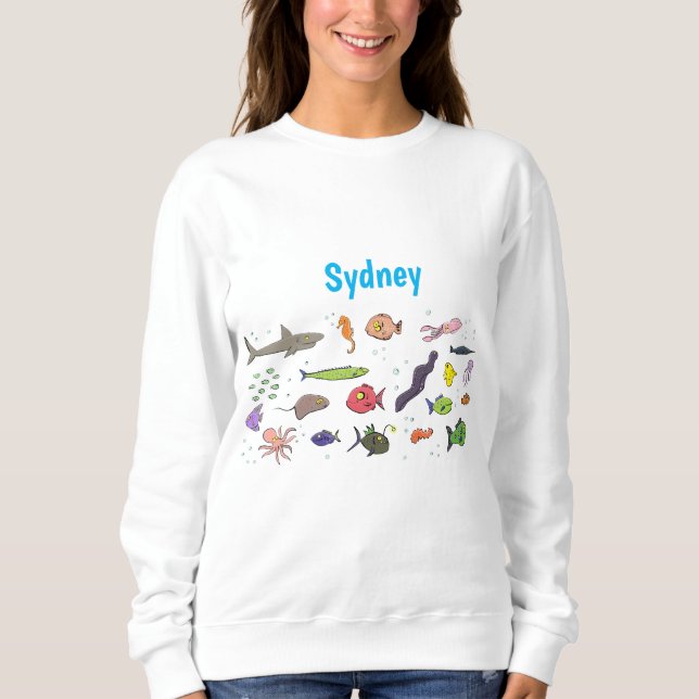 Cartoon-Muster von Wolkenkratzern Sweatshirt (Vorderseite)