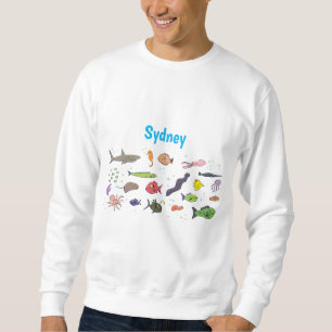 Cartoon-Muster von Wolkenkratzern Sweatshirt