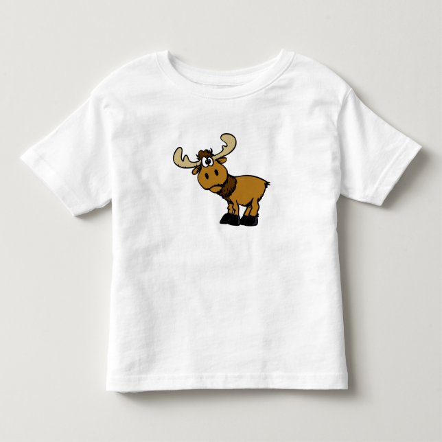Cartoon Neuer Elch | Hintergrundfarbe auswählen Kleinkind T-shirt (Vorderseite)