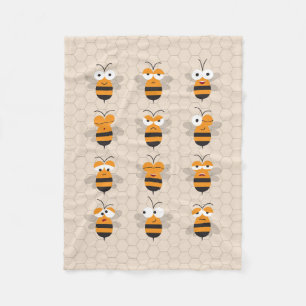 Cartoon Niedlich Funny Honey Bee Honeycomb Fleecedecke