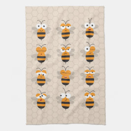 Cartoon Niedlich Funny Honey Bee Honeycomb Geschirrtuch