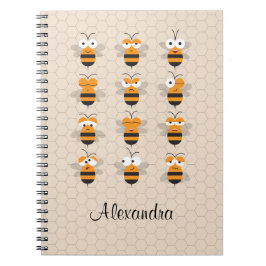 Cartoon Niedlich Funny Honey Bee Honeycomb Notizblock