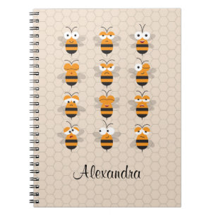 Cartoon Niedlich Funny Honey Bee Honeycomb Notizblock
