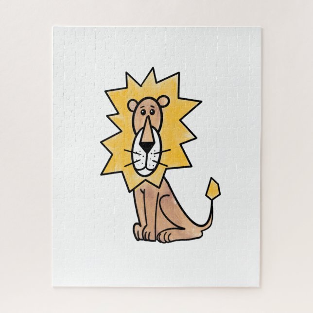 Cartoon niedlichen Löwen Kinder Retro Safari Dschu (Vertikal)
