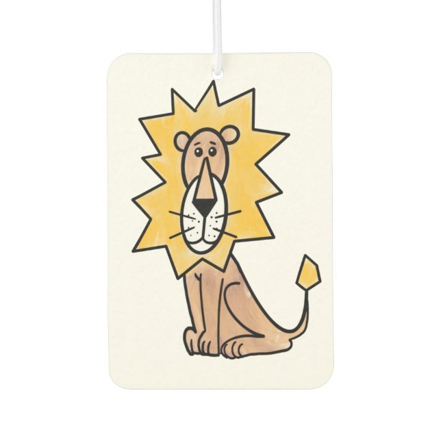 Cartoon niedlichen Löwen Kinder Retro Safari Dschu Autolufterfrischer (Vorderseite)