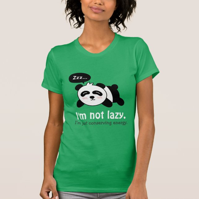 Cartoon Niedlicher Schlafpanda T-Shirt (Vorderseite)