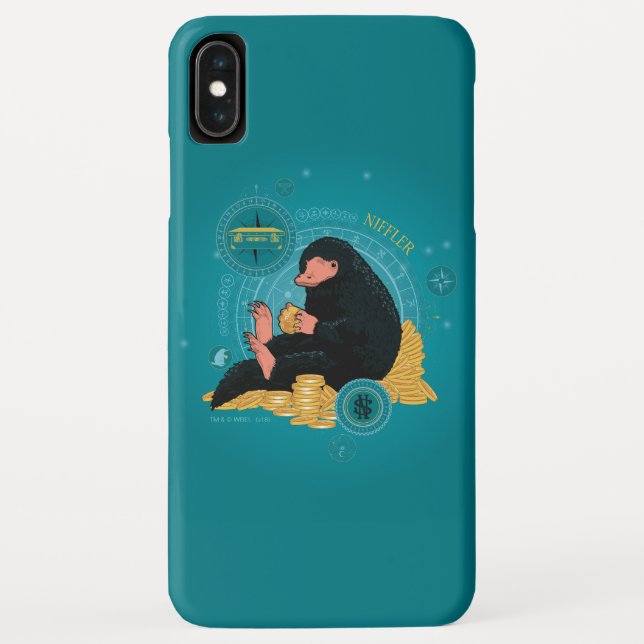 Cartoon NIFFLER™ mit Goldmünzen Case-Mate iPhone Hülle (Rückseite)