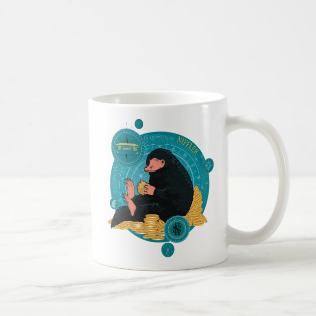 Cartoon NIFFLER™ mit Goldmünzen Kaffeetasse (Rechts)