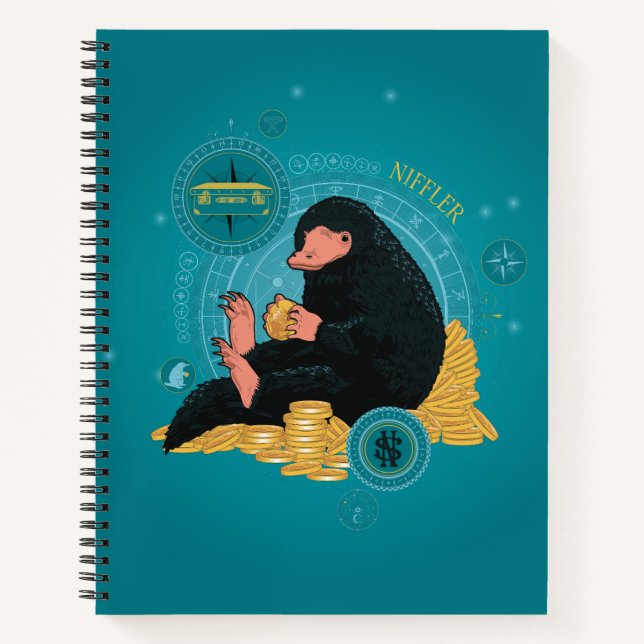Cartoon NIFFLER™ mit Goldmünzen Notizbuch (Vorderseite)