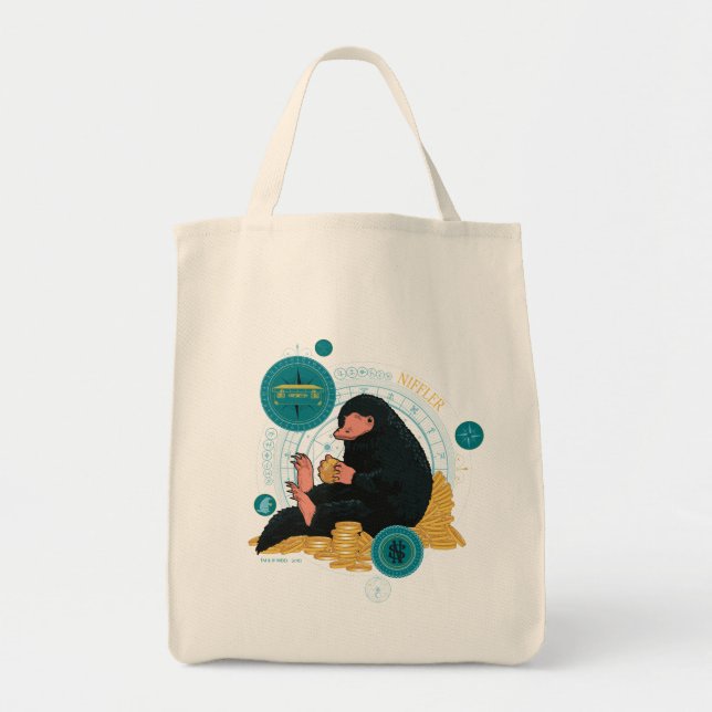 Cartoon NIFFLER™ mit Goldmünzen Tragetasche (Vorne)