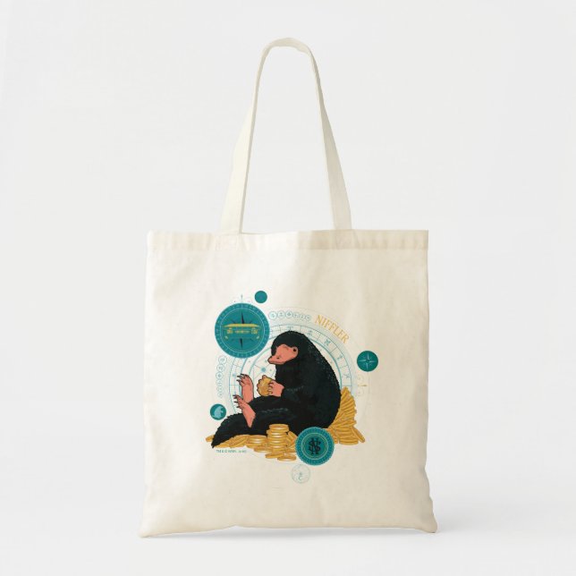 Cartoon NIFFLER™ mit Goldmünzen Tragetasche (Vorne)