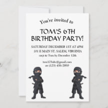 Cartoon Ninja Warrior Boys Geburtstagsparty