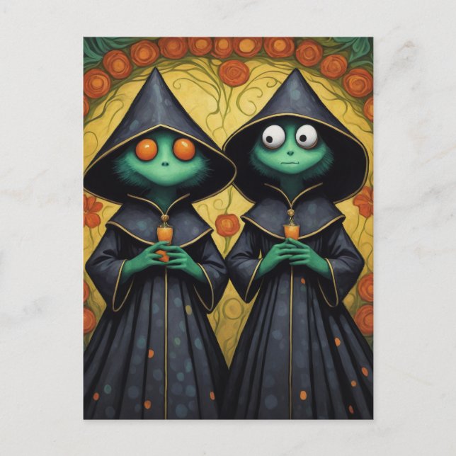 Cartoon Nuns Postkarte (Vorderseite)