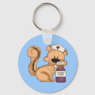 Cartoon Nurse Eichhörnchen Schlüsselanhänger