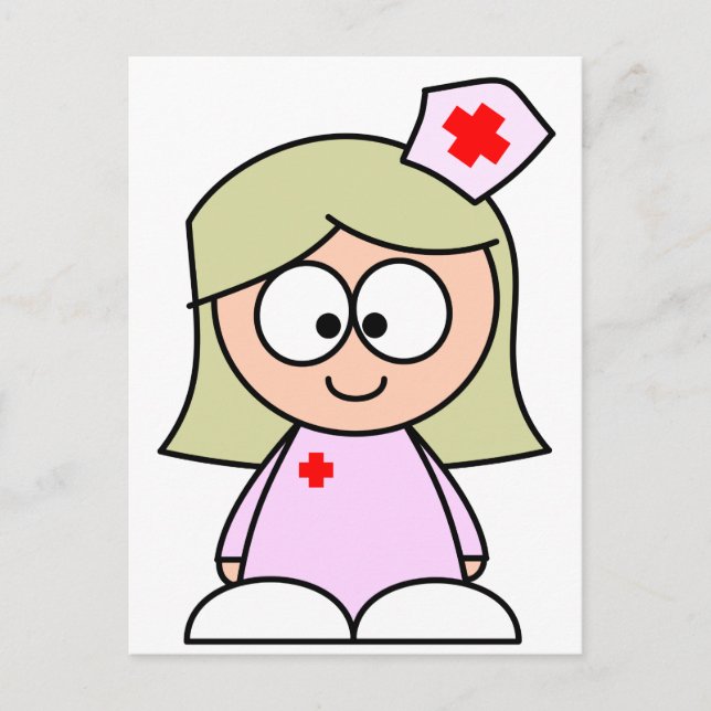 Cartoon Nurse Postkarte (Vorderseite)