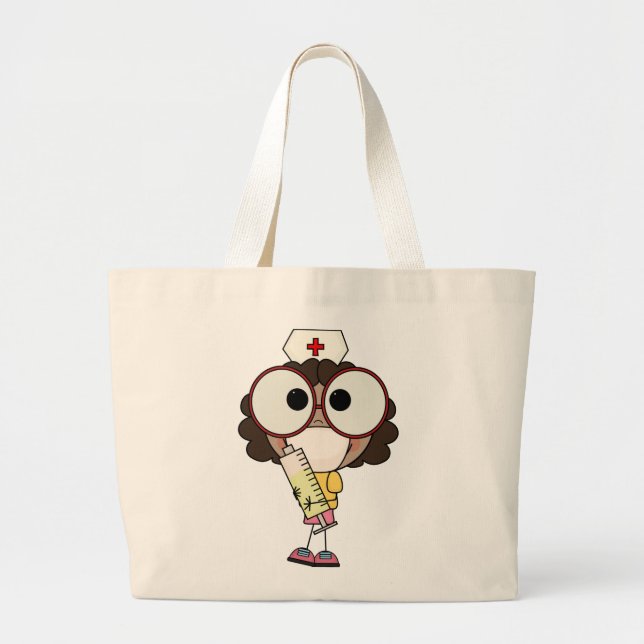 Cartoon Nurse Totbeutel Jumbo Stoffbeutel (Vorne)