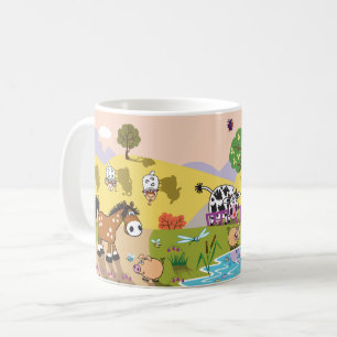 Cartoon Nutztiere. Kinderbild Kaffeetasse