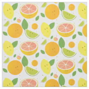 Cartoon Obstlemon Limon Grapefruit Orange Citrus Stoff