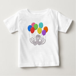 Cartoon Octopus Bunte Balloons Baby T-shirt