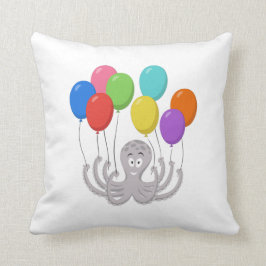 Cartoon Octopus Bunte Balloons Kissen