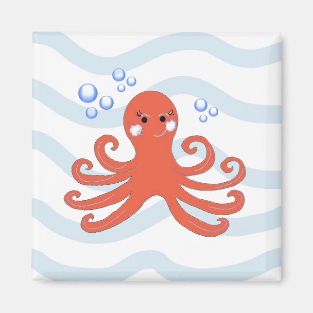 Cartoon Octopus Magnet (Vorne)