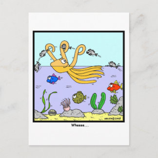 Cartoon Octopus Postkarte