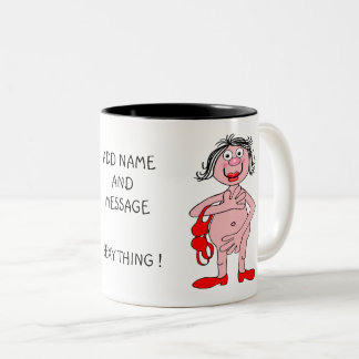 Cartoon of woman, sexy thing zweifarbige tasse