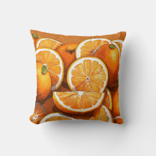 Cartoon Oil Paint Orange Kissen