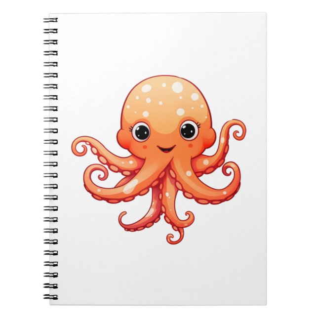 Cartoon-Oktopus-Abbildung Notizblock (Vorderseite)