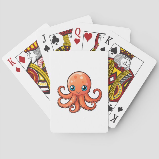Cartoon-Oktopus-Abbildung Spielkarten (Rückseite)