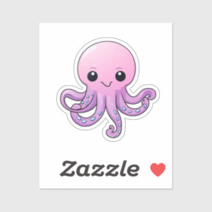 Cartoon-Oktopus Aufkleber