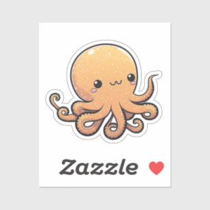 Cartoon-Oktopus Aufkleber