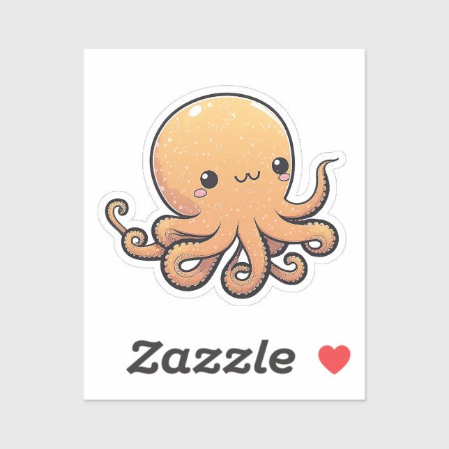 Cartoon-Oktopus Aufkleber (Blatt)