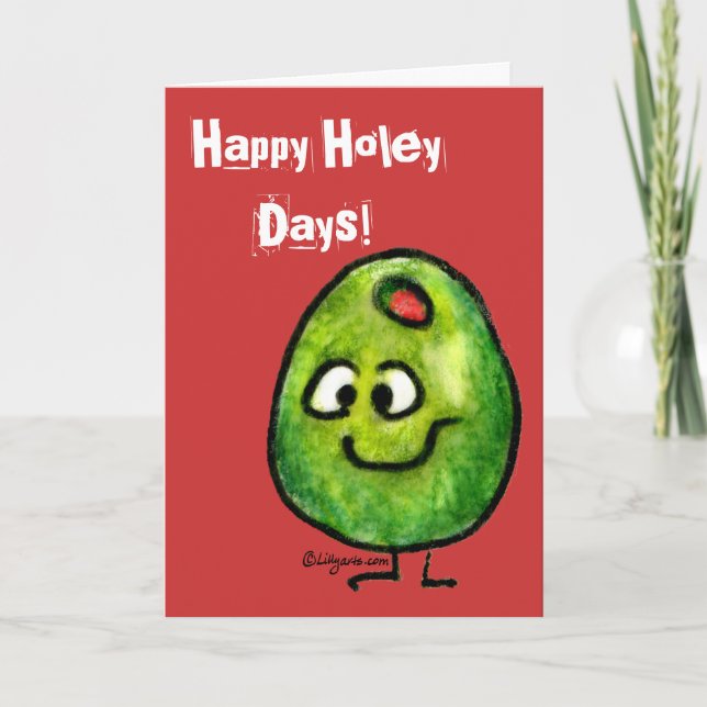 Cartoon Olive Holiday Carte de voeux (Devant)