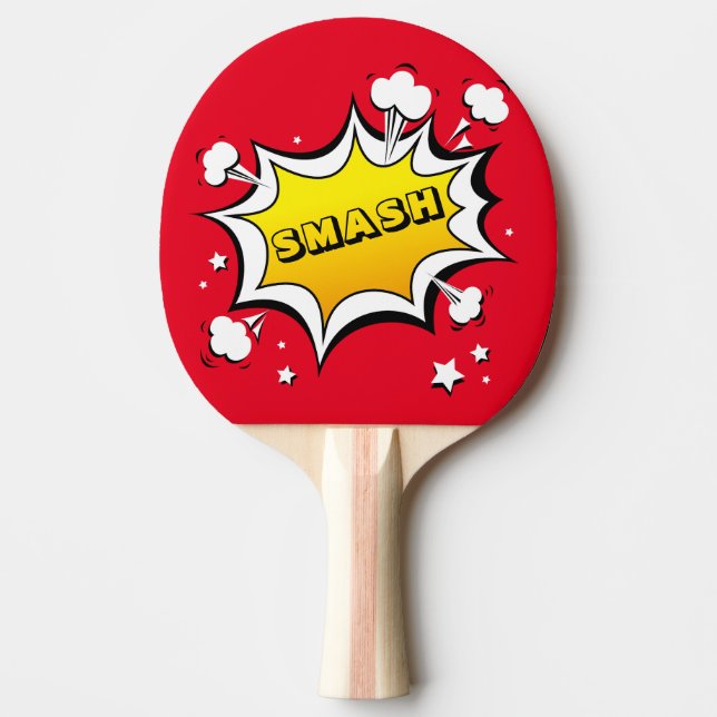 Cartoon OOPS und SMASH Tischtennis Schläger (Vorderseite)